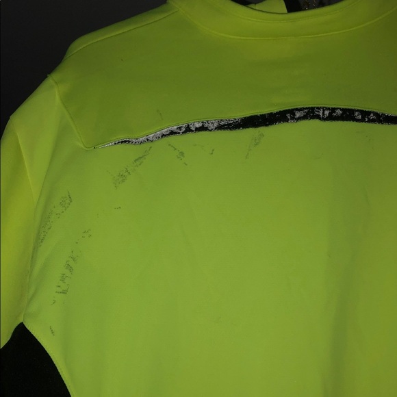 Neon Yellow/Green Adidas ClimaCool 1/4 Zip Running Jacket - Men's Large - Picture 10 of 11